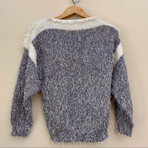 Handmade Feathery Mixed Knit Colourblock Pullover Sweater Women’s Small - Picture 2 of 6